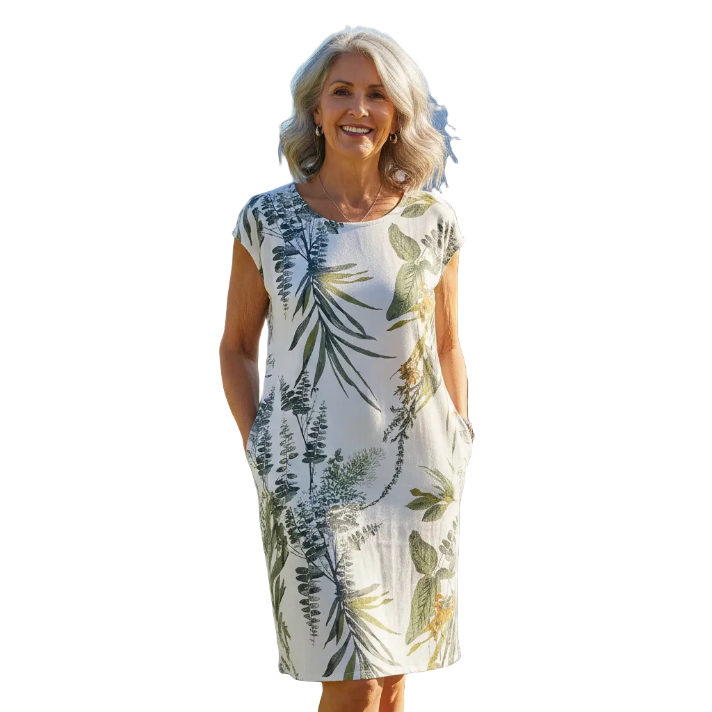 Dames Midi Jurk met Streeppatroon 0