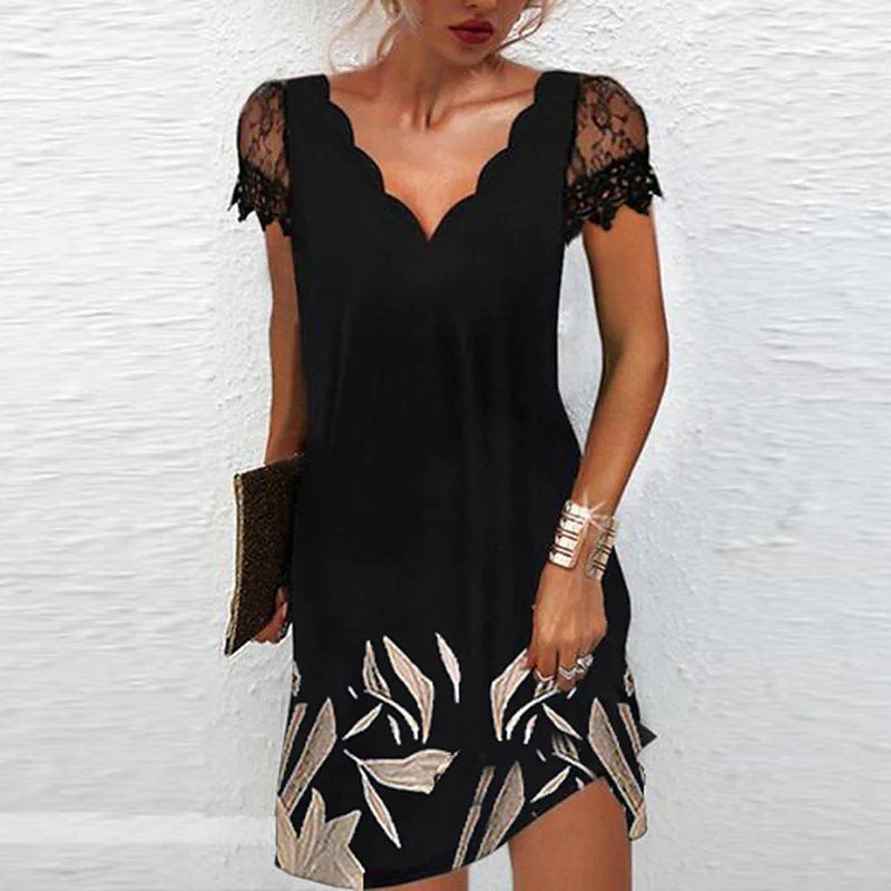 Dames Midikleid V-Ausschnitt Modern Design 3