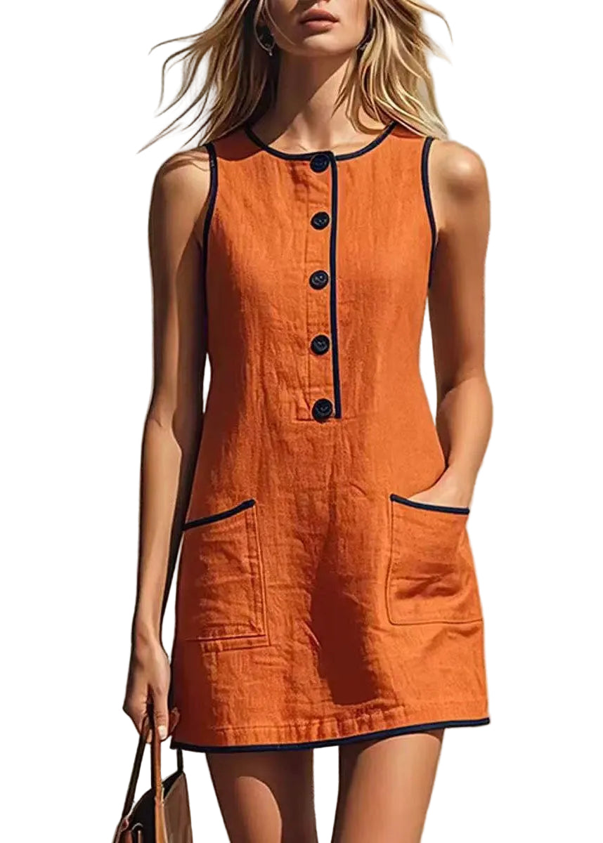 Dames Midjurk Casual Patchwork Met Zakken 0