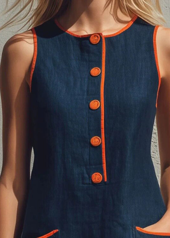 Dames Midjurk Casual Patchwork Met Zakken 4