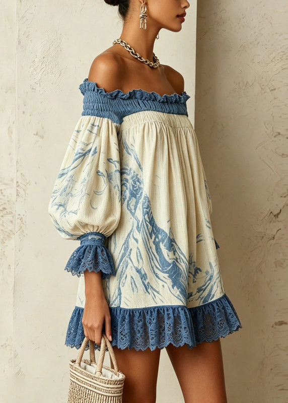 Dames Midjurk Mouwloos Met Print En Ruches 1