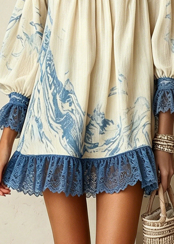 Dames Midjurk Mouwloos Met Print En Ruches 3