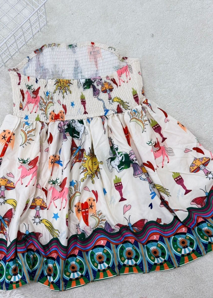 Dames Midjurk Mouwloos met Koude Schouder en Gerimpelde Details 3