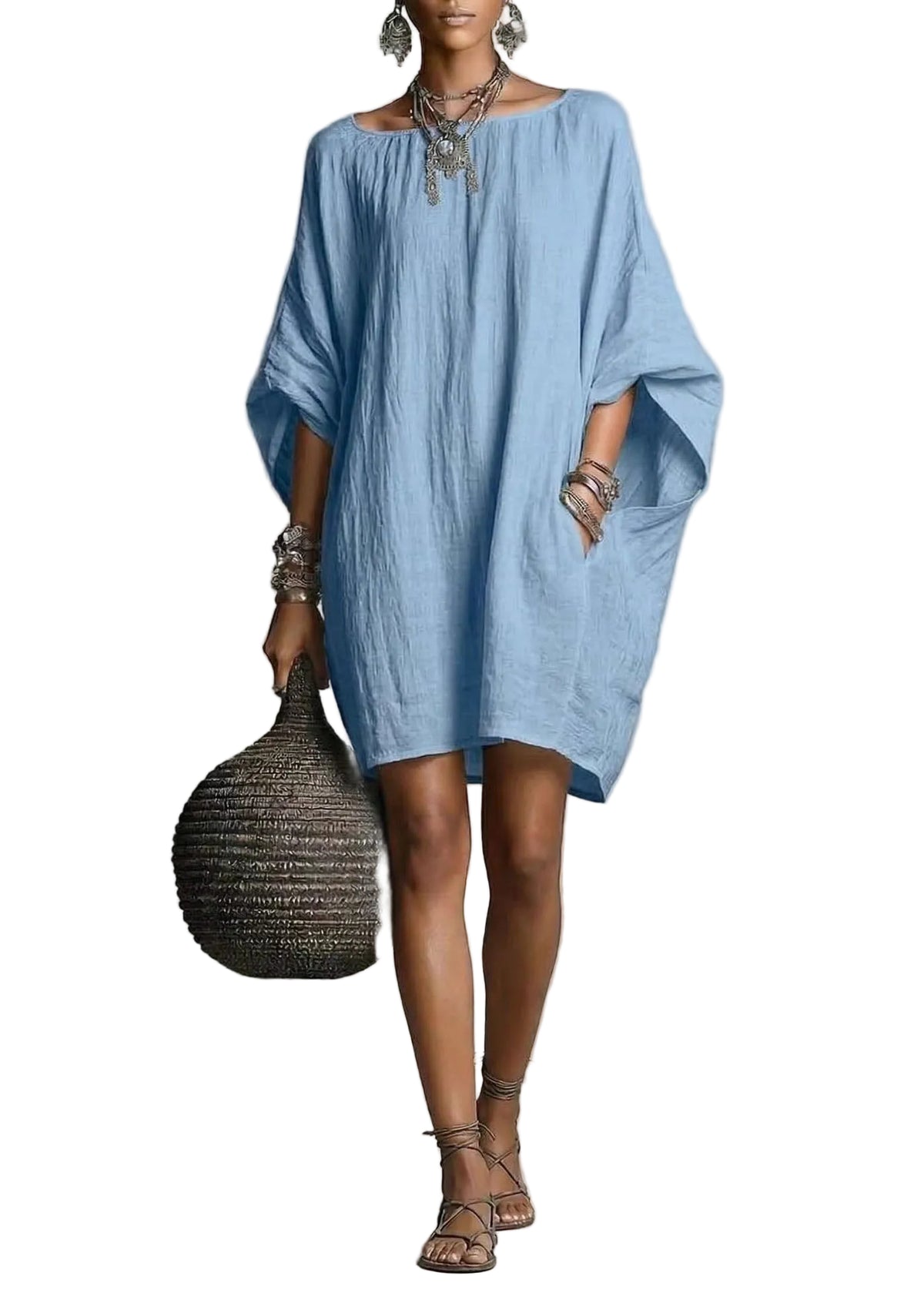 Dames Midjurk Oversized Casual Vleermuismouw 0