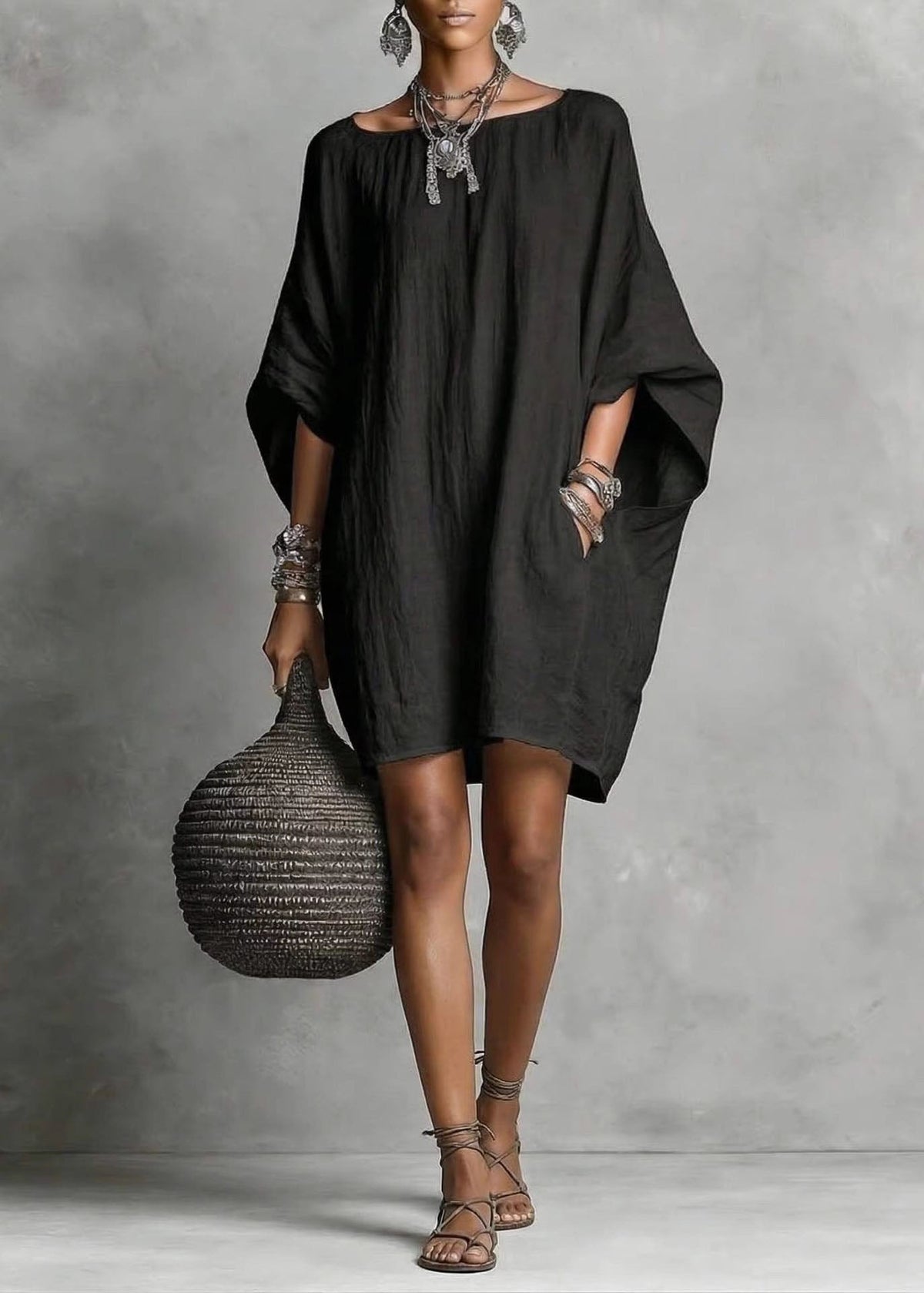 Dames Midjurk Oversized Casual Vleermuismouw 1