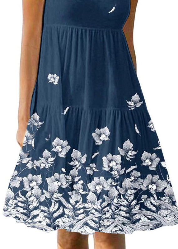 Dames Midjurk Zomer O-hals Print 3