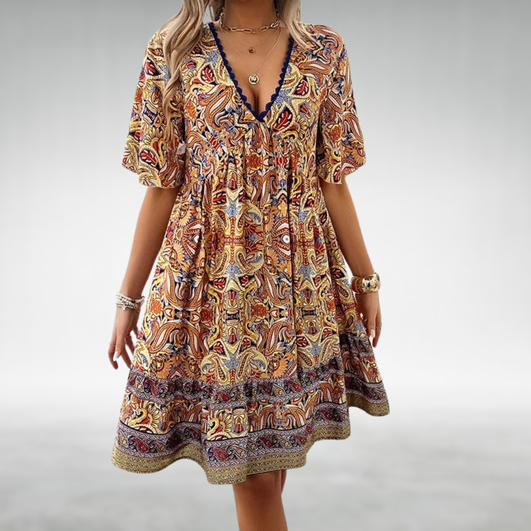 Dames Mini-jurk Boho Paisley Stijl 1