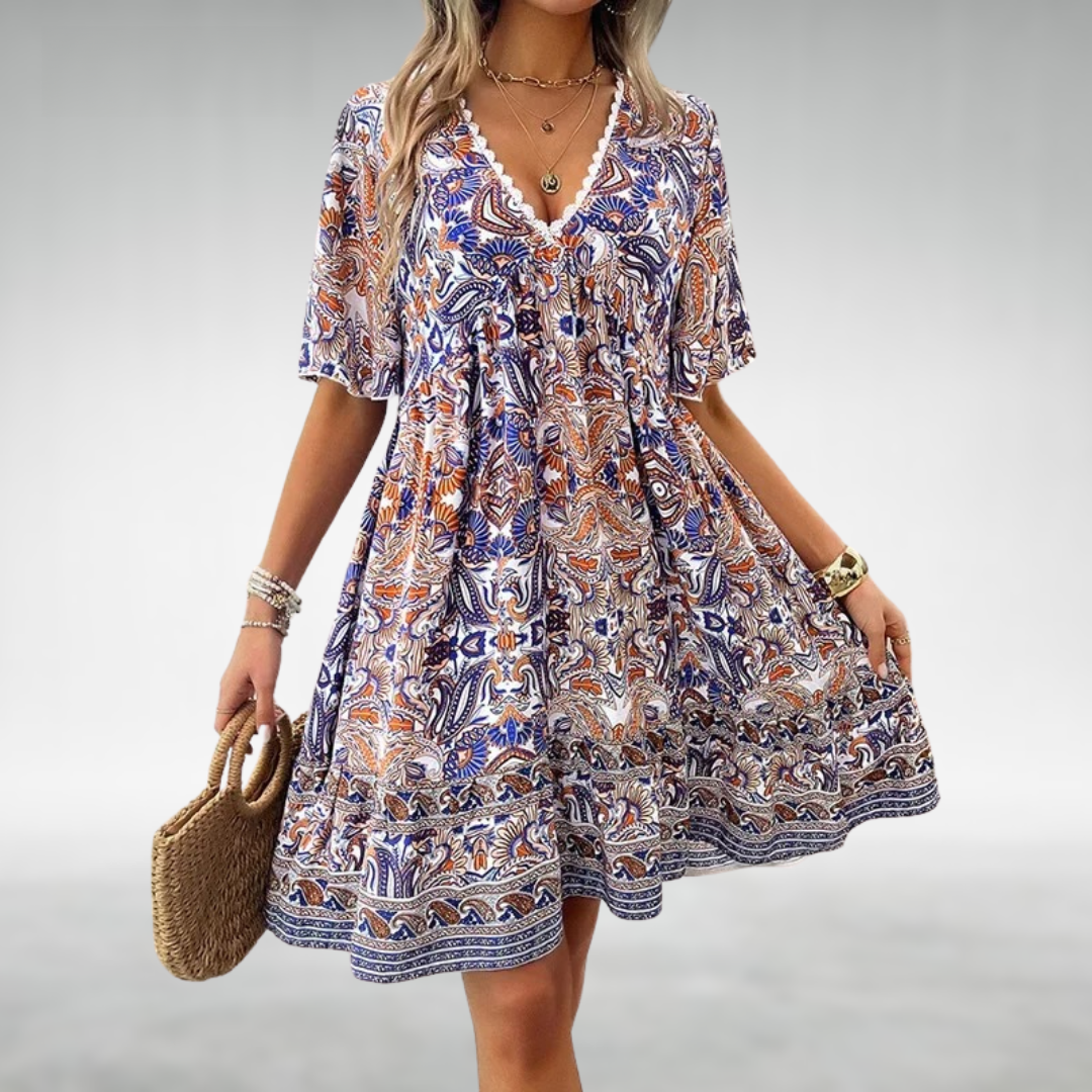 Dames Mini-jurk Boho Paisley Stijl 2