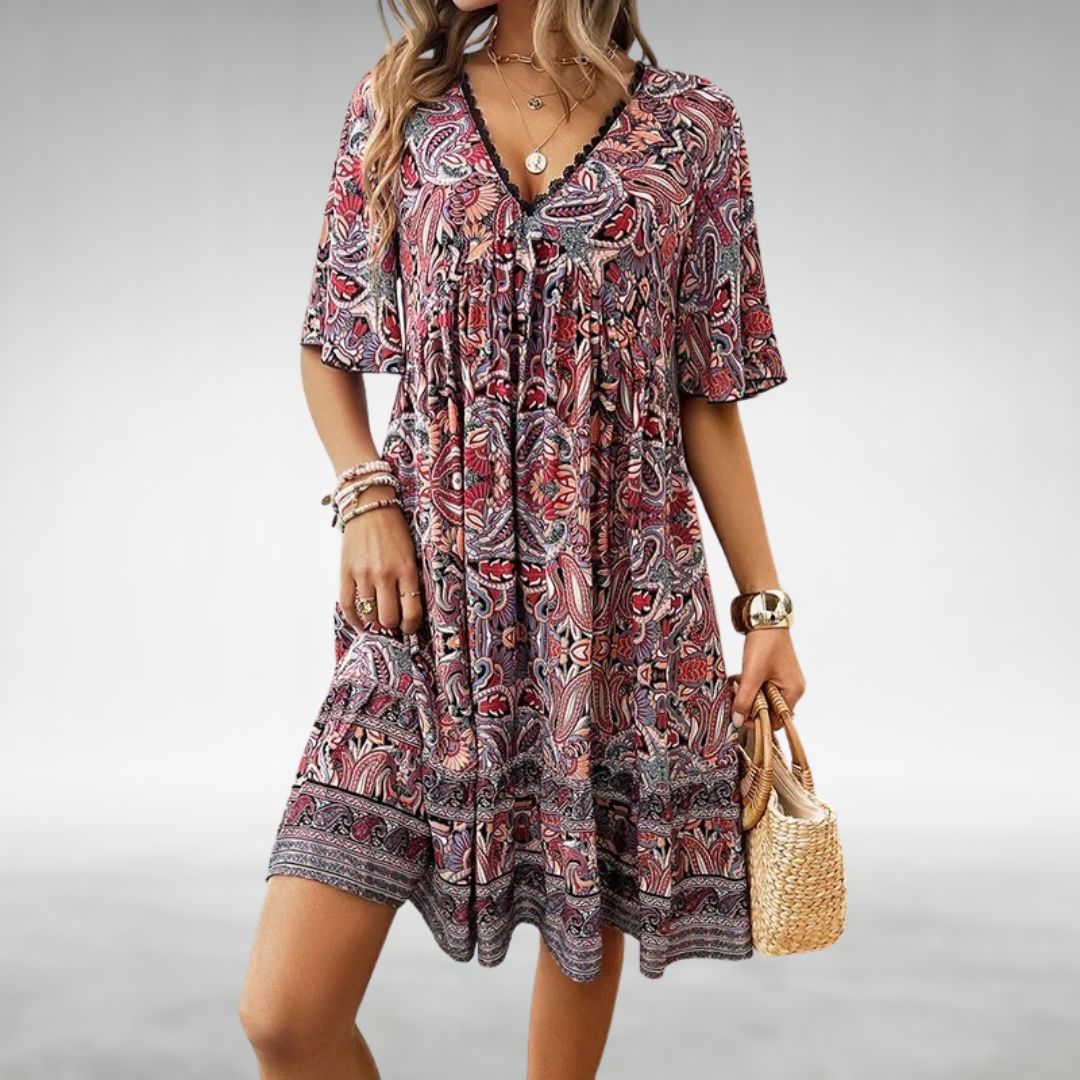 Dames Mini-jurk Boho Paisley Stijl 3