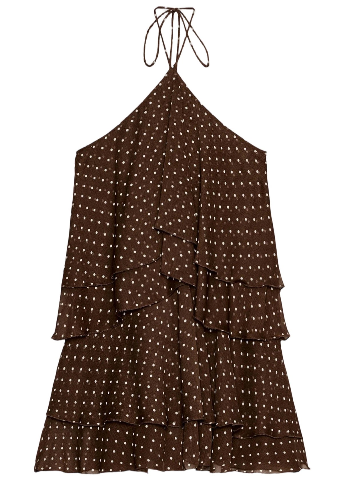 Dames Mini-jurk Halter Stippen Gelaagd Zomer 2