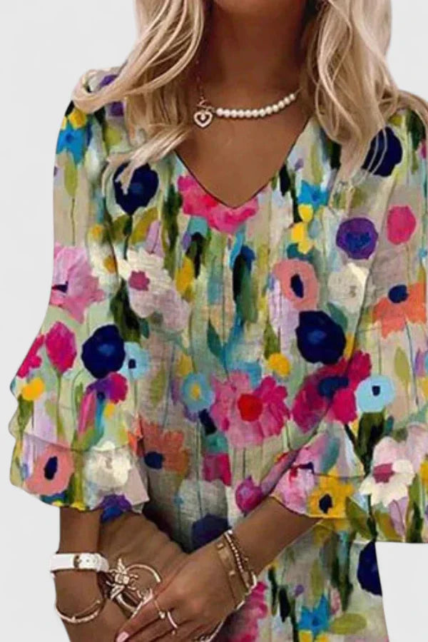 Dames Mini-jurk Met Romantische Bloemenprint 2