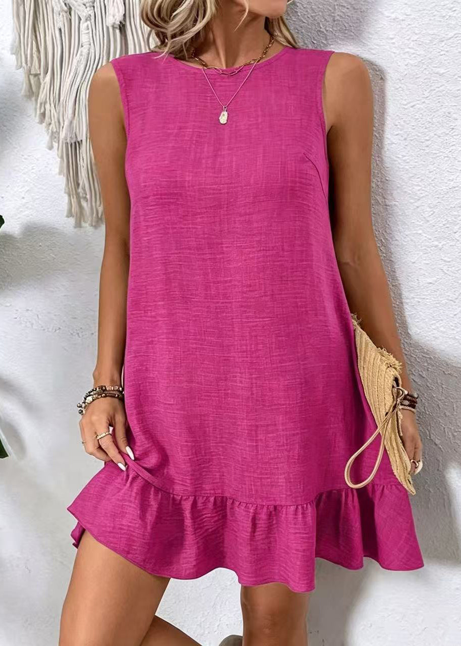 Dames Mini-jurk Oversized Zonder Mouwen 1