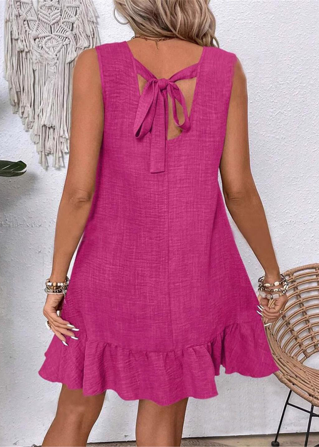 Dames Mini-jurk Oversized Zonder Mouwen 3