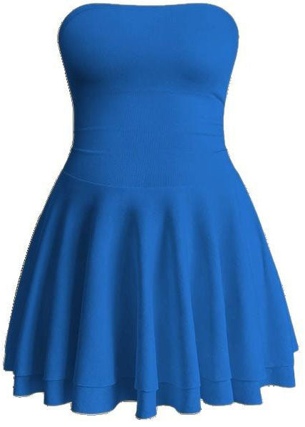 Dames Mini-jurk Strapless Gelaagd Zomerstijl 4