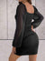 Dames Mini Jurk Elegante Stijl Met Brede Mouwen Hoogwaardige Stof 5