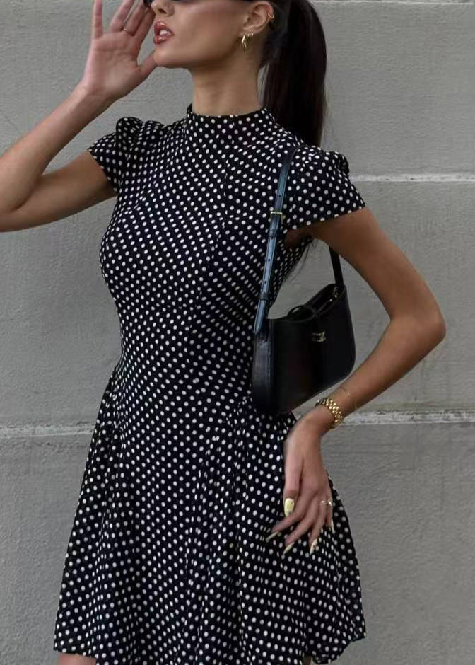 Dames Mini Jurk Met Gerimpelde Details En Korte Mouwen 4