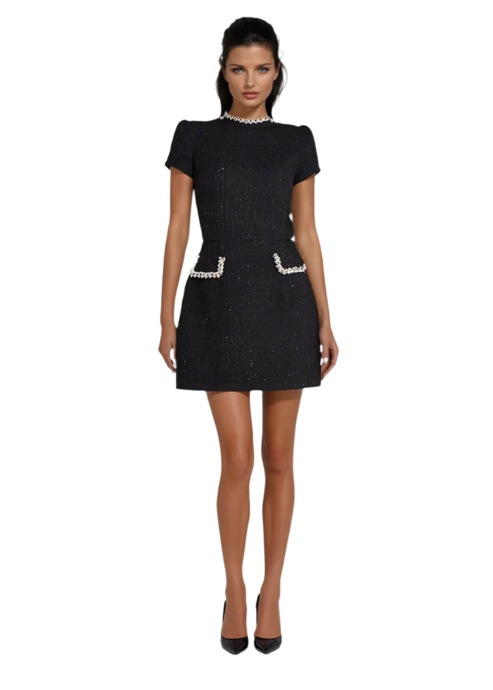 Dames Mini Jurk Met Hoge Hals Stijlvol 0