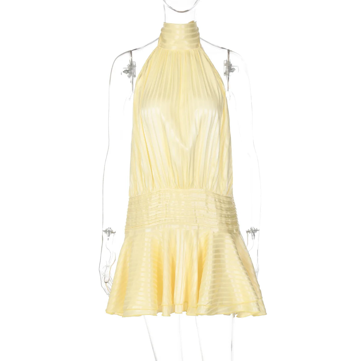 Dames Mini Jurk Ruches Met Lace-Up Detail 8