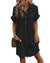 Dames Mini Jurk V-hals Katoen Linnen Casual Zomer Kleding 3