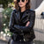 Dames Motorjacke met Asymmetrische Rits en Revers 2