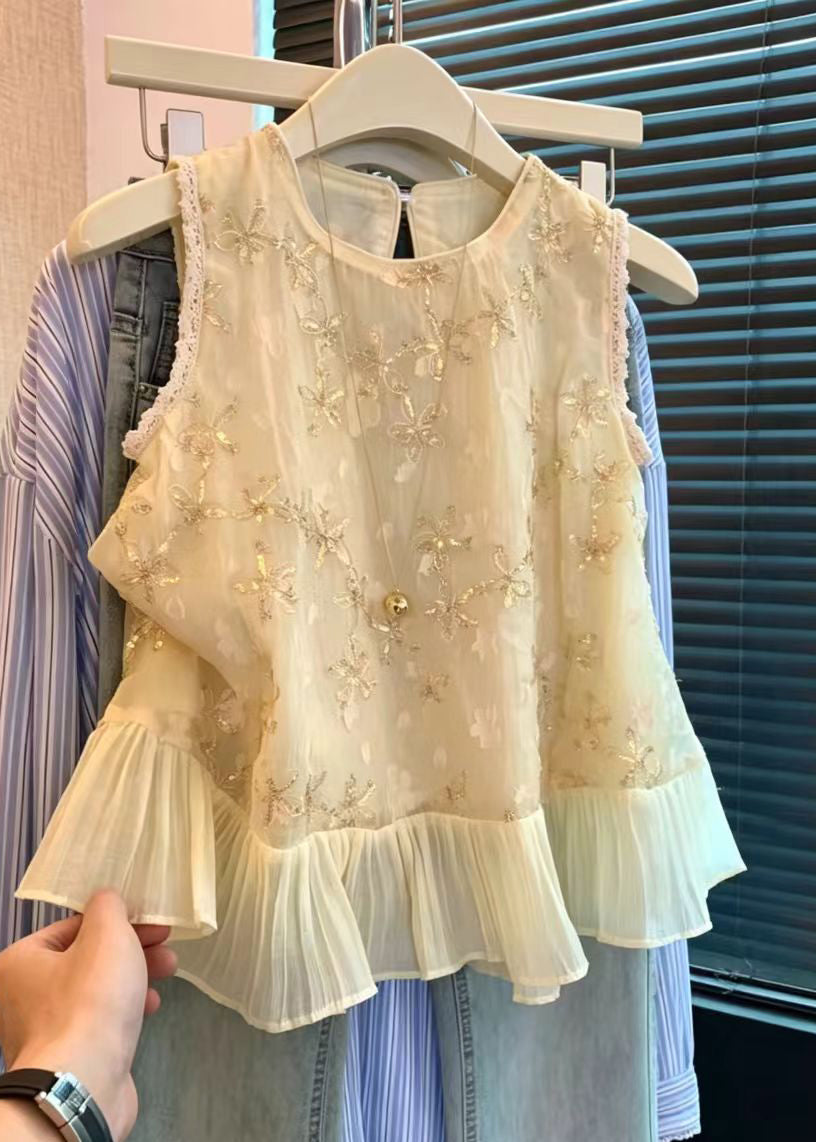 Dames Mouwloos Shirt Patchwork Casual 0