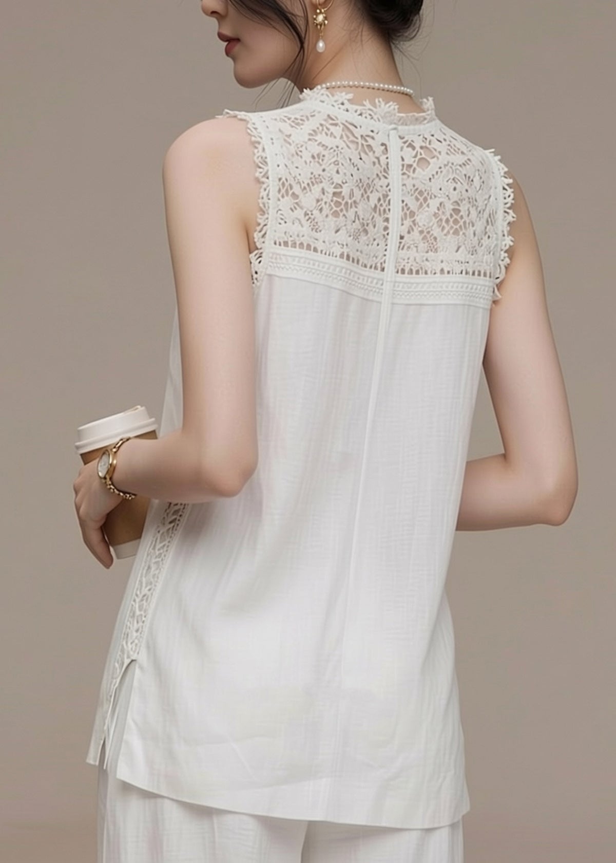 Dames Mouwloos Vest Met Laag Hoog Ontwerp 4