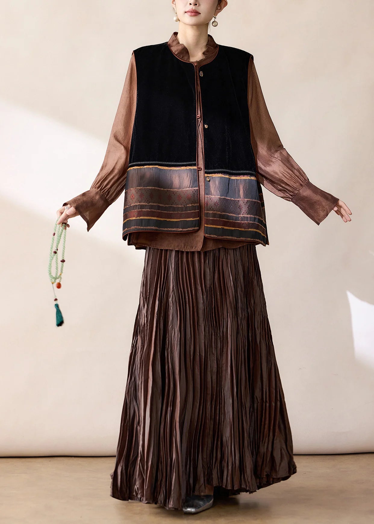 Dames Mouwloos Vest Patchwork Vintage Stijl 3