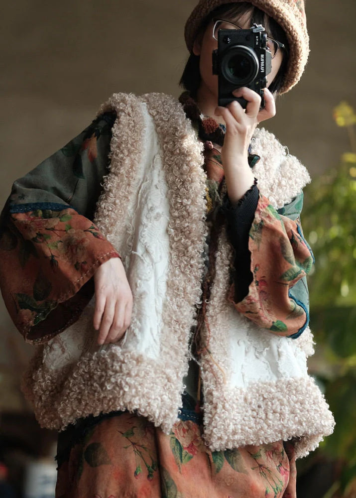 Dames Mouwloos Vest Vintage Stijl Patchwork 0