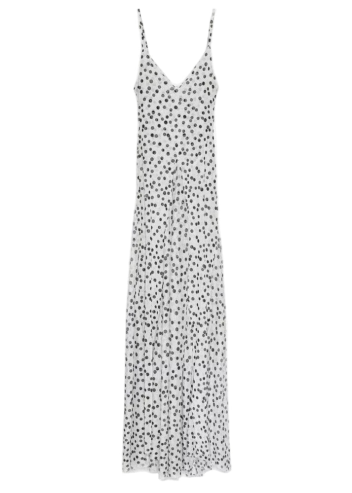 Dames Mouwloze Jurk Met Spaghettibandjes En Stippenprint 4