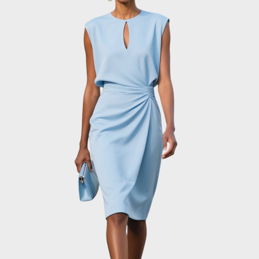 Dames Mouwloze Jurk met Geplooid Detail 1
