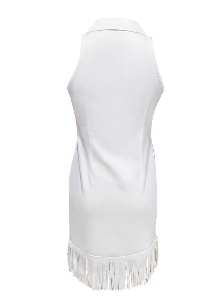 Dames Mouwloze Jurk met Kwastjes en Ritssluiting 4