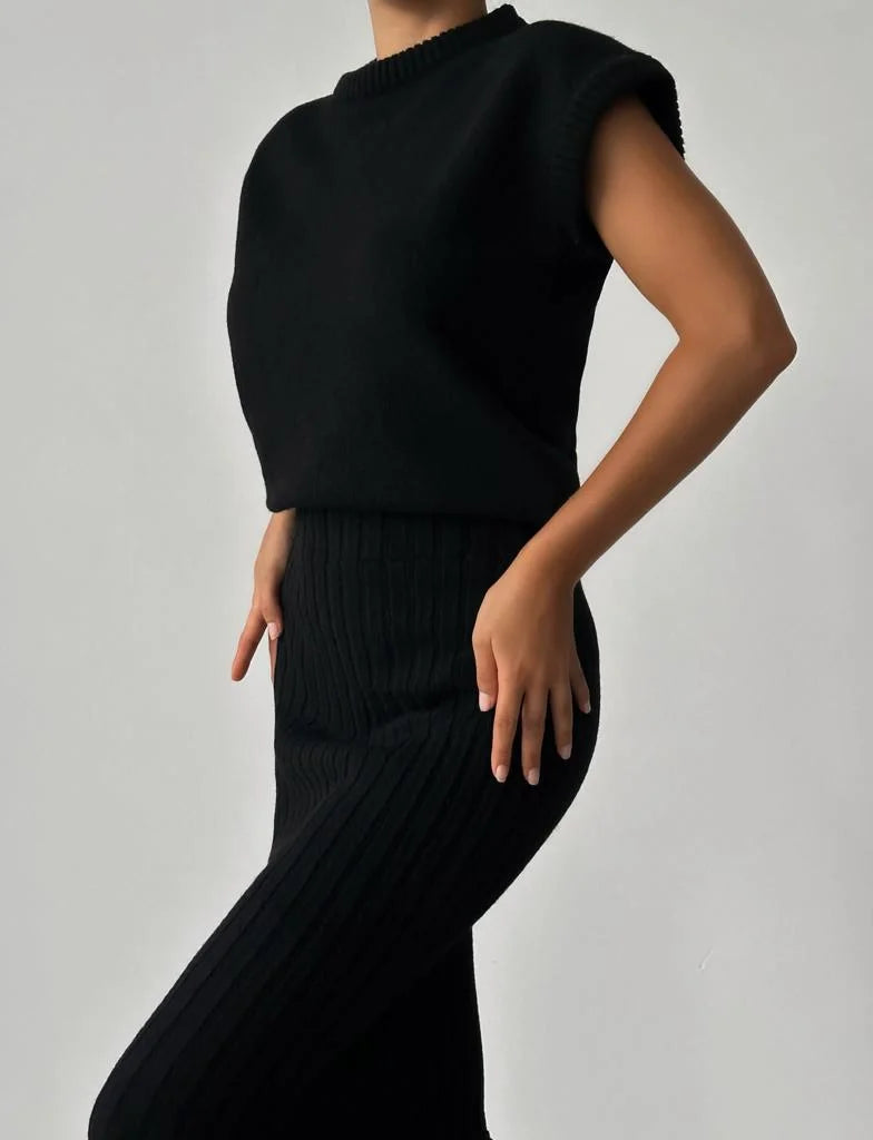 Dames Mouwloze Set Stijlvol Met Bijpassende Rok 10