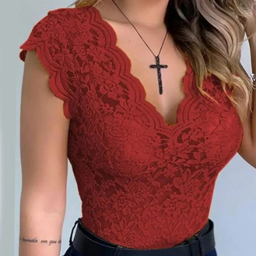 Dames Mouwloze Top met Kanten Details 2
