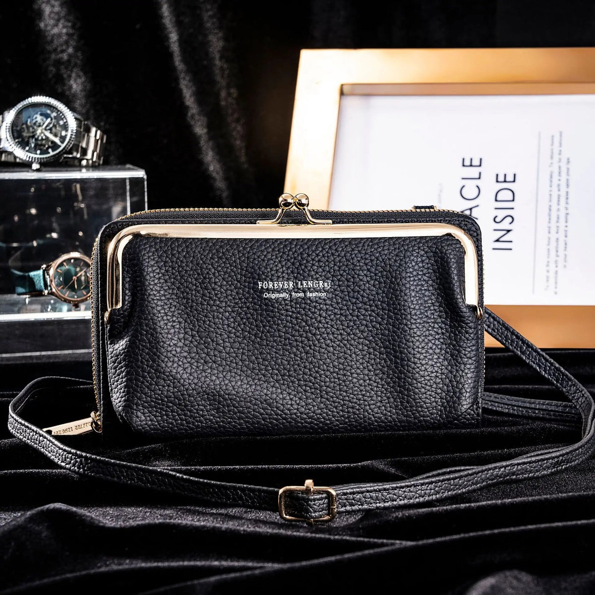 Dames Multifunctionele Tas met Kruisvormige Sluiting en Uniek Design 5