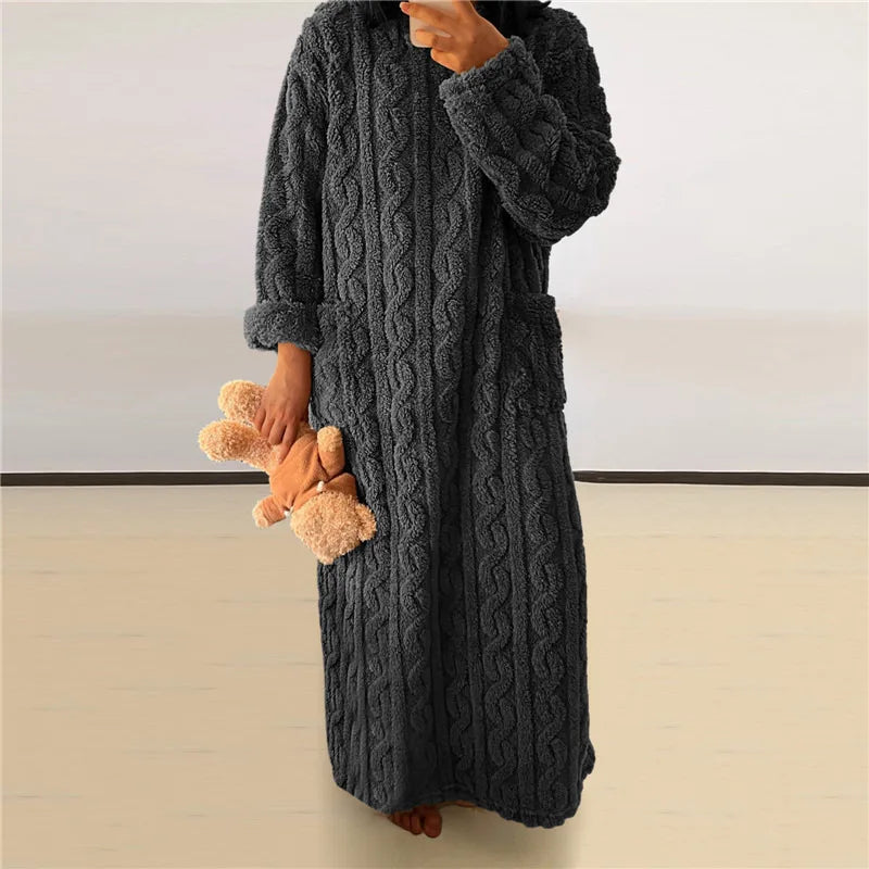 Dames Nachtjapon Lange Mouw Comfortabel en Warm 6