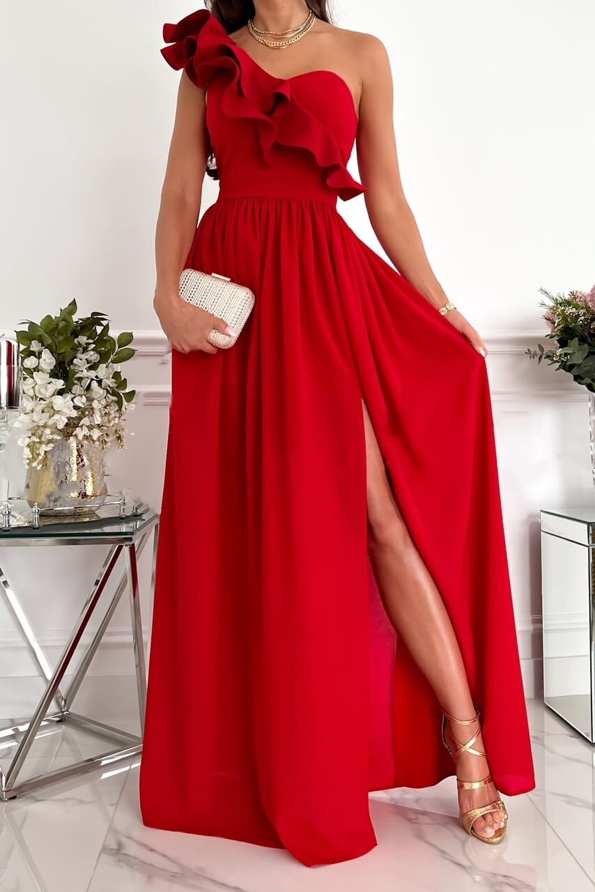 Dames Off-Shoulder Jurk met Ruches 1