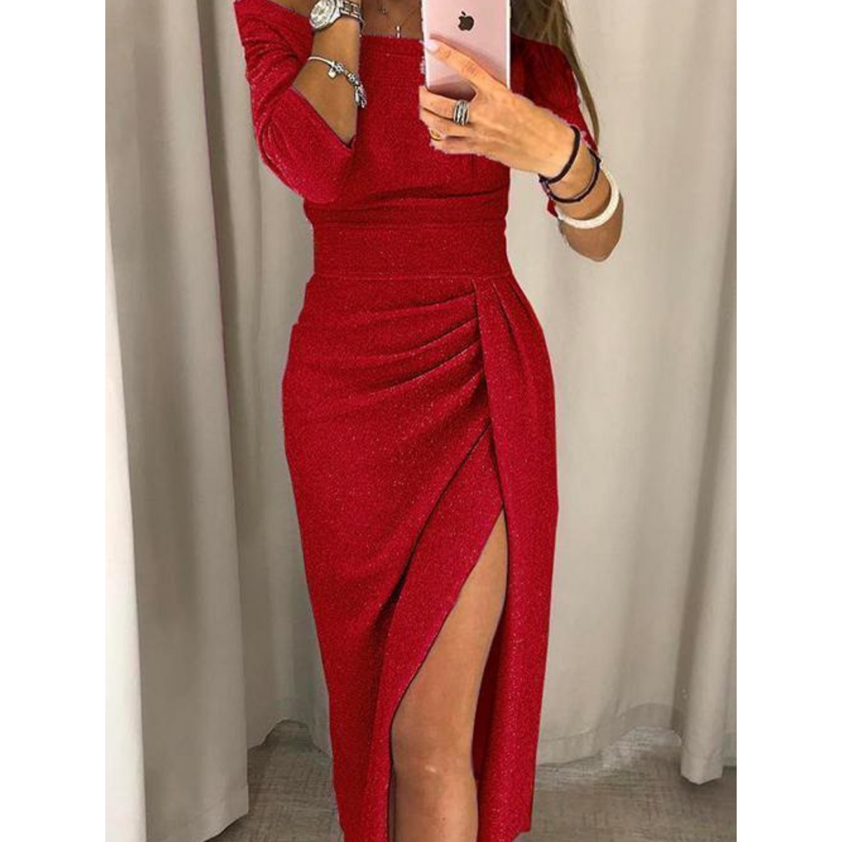 Dames Off-the-Shoulder Jurk Verfijnd 1