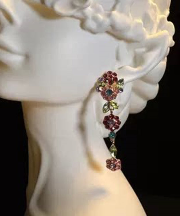 Dames Oorbellen Bloemen Design Regenboogstijl 3