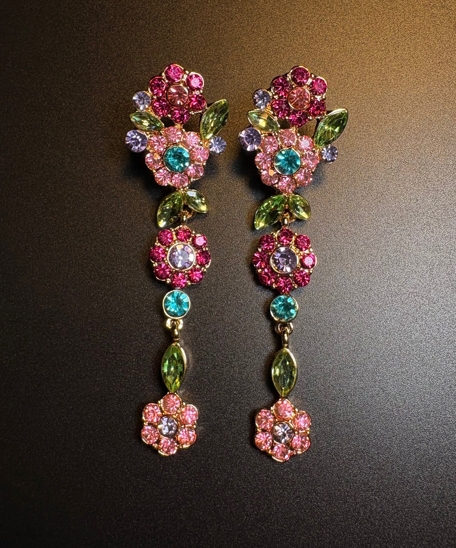 Dames Oorbellen Bloemen Design Regenboogstijl 4