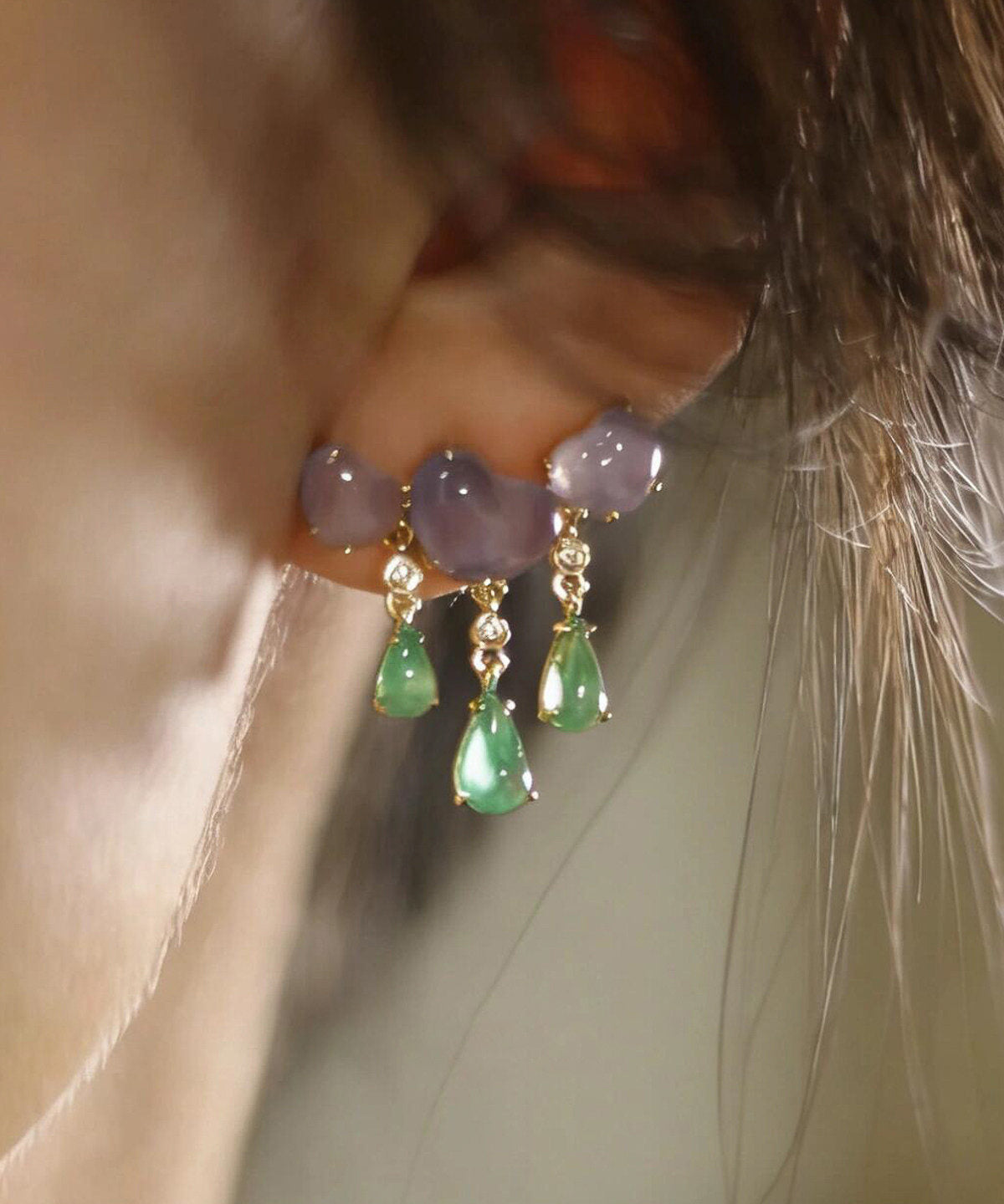 Dames Oorbellen Waterdruppel Colorblock Design 0