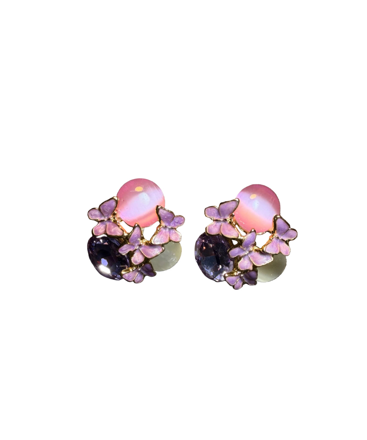Dames Oorknopjes Kristal Iris Design 0