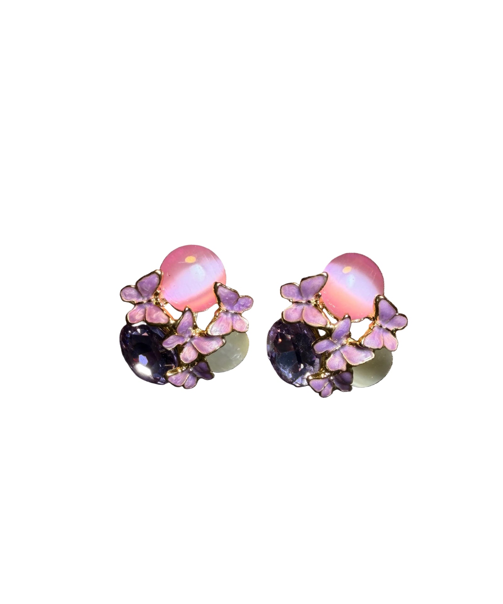 Dames Oorknopjes Kristal Iris Design 0