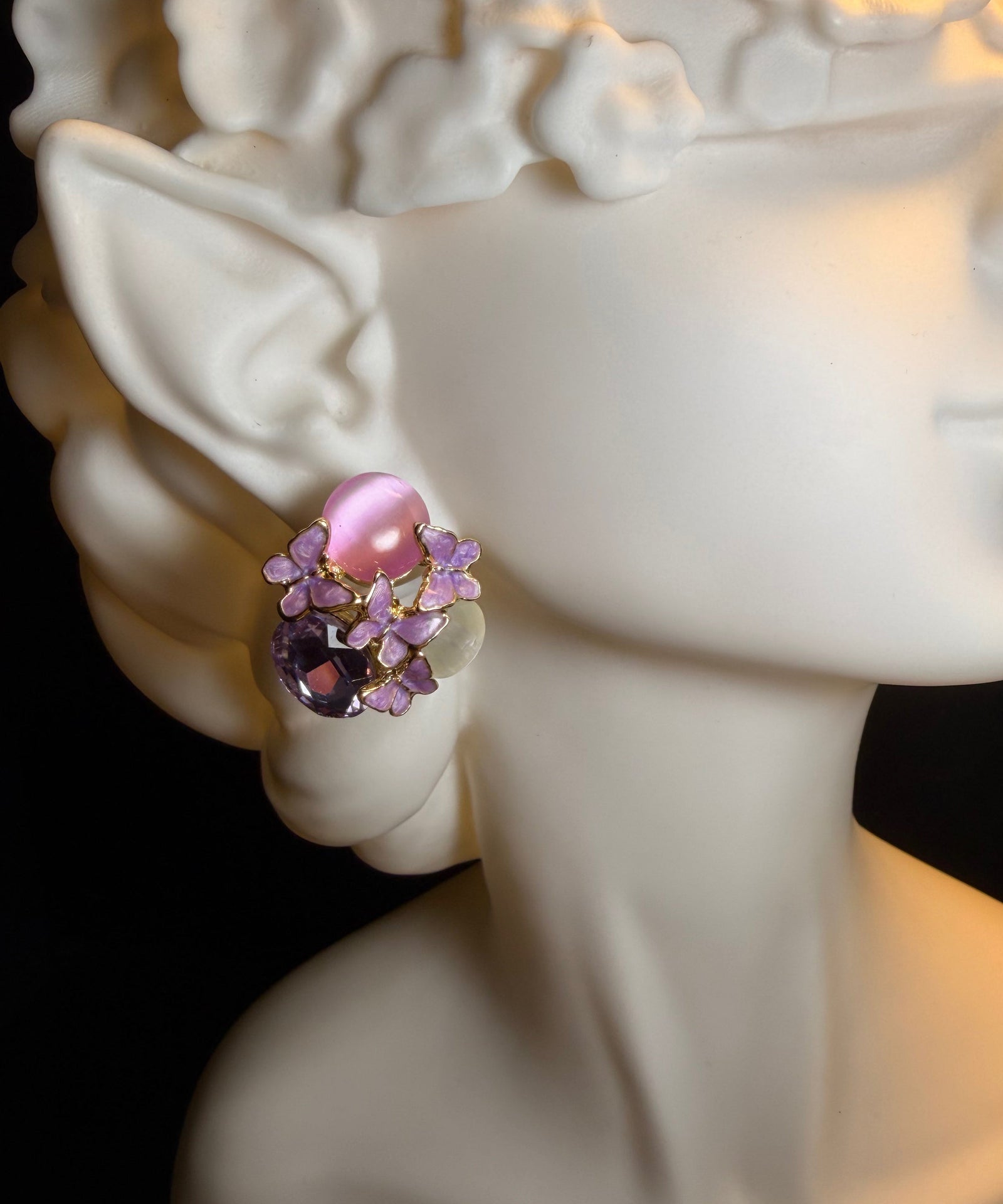 Dames Oorknopjes Kristal Iris Design 1