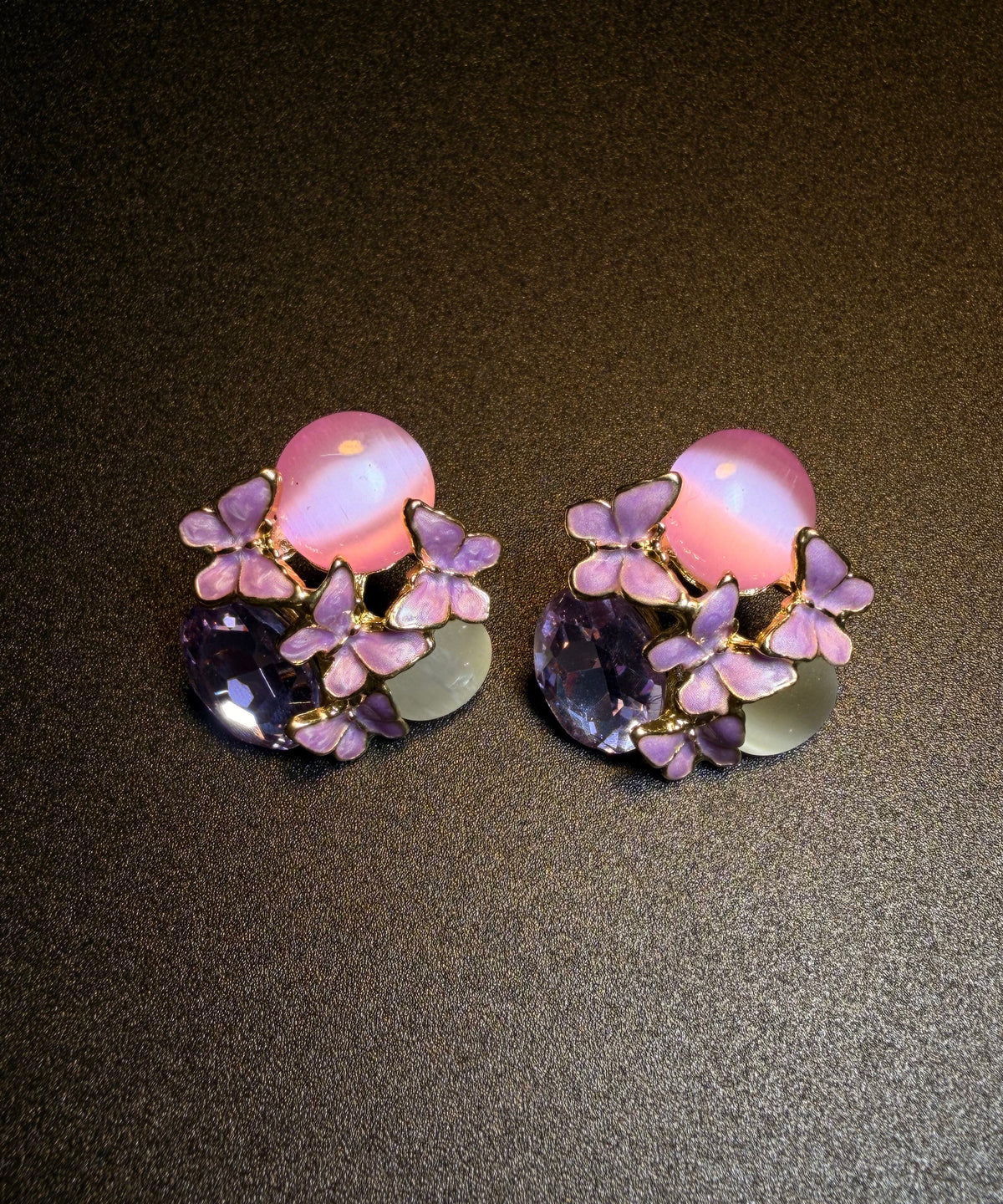 Dames Oorknopjes Kristal Iris Design 2