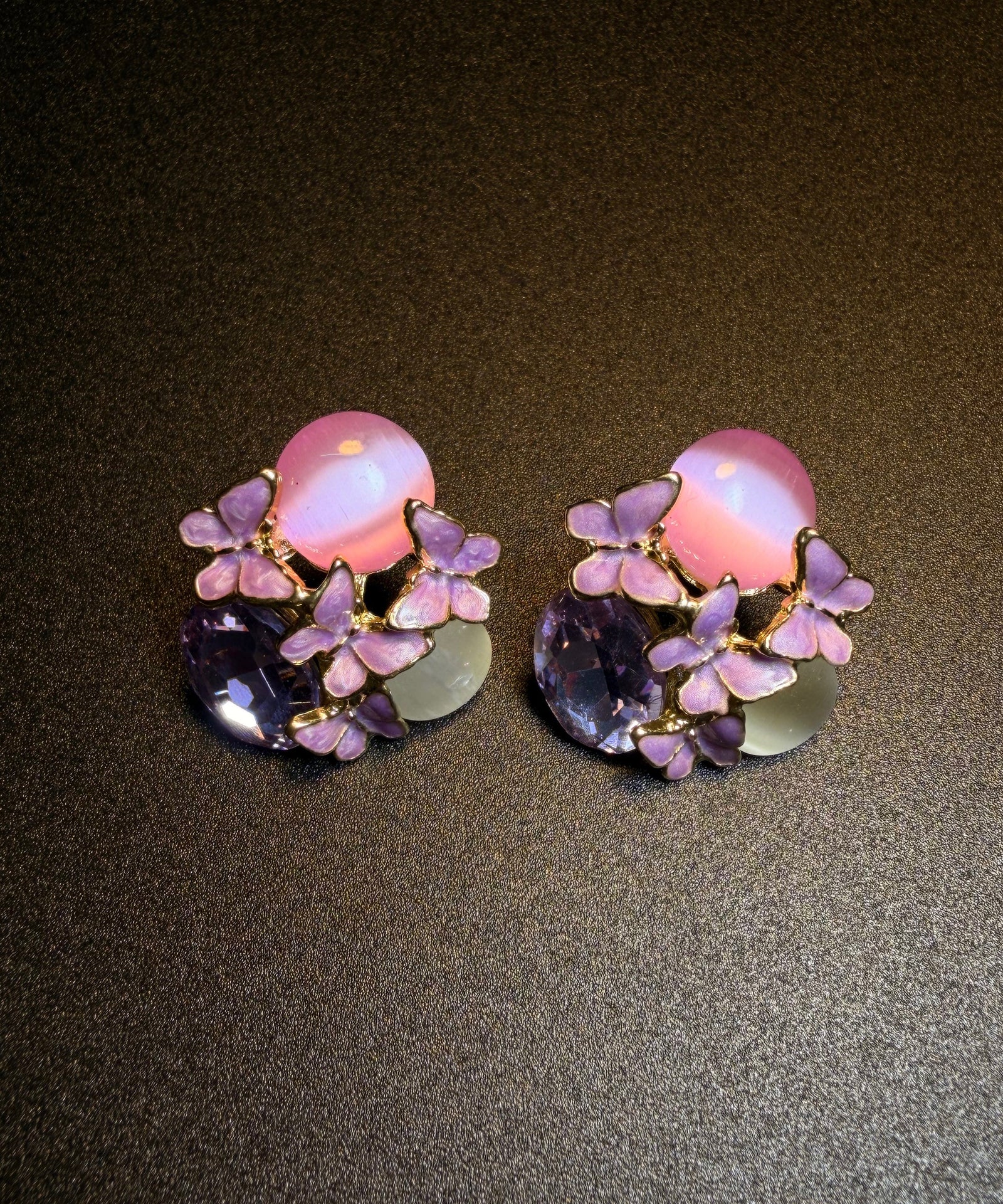 Dames Oorknopjes Kristal Iris Design 2