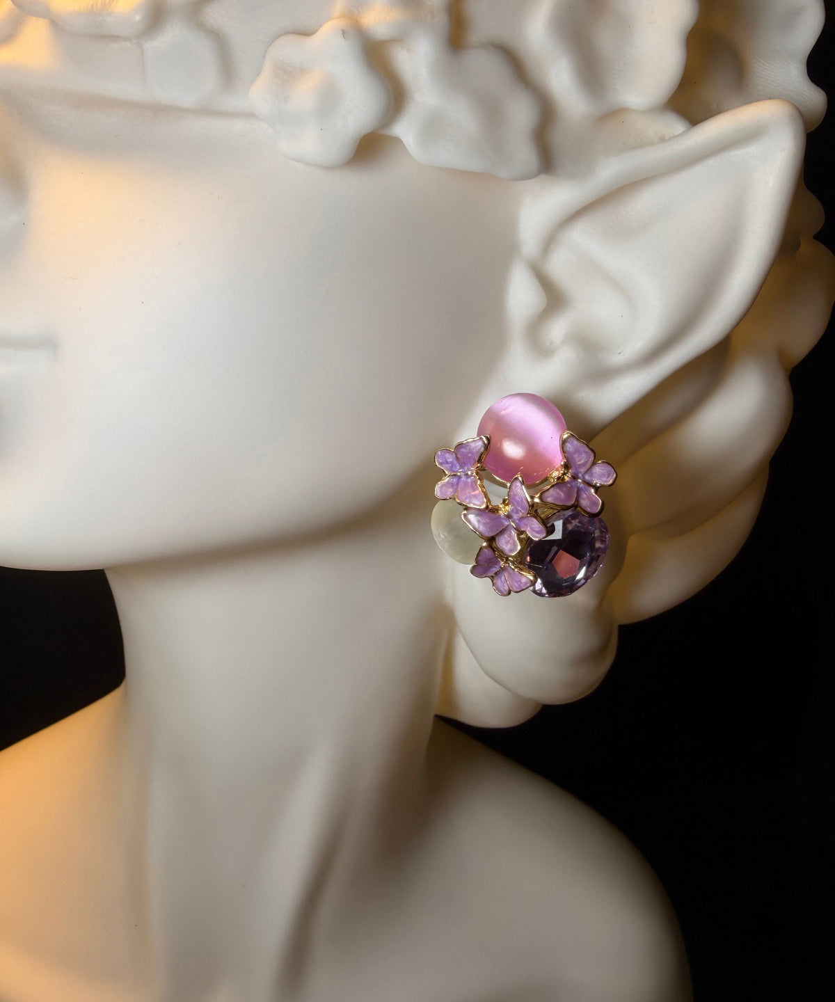 Dames Oorknopjes Kristal Iris Design 3
