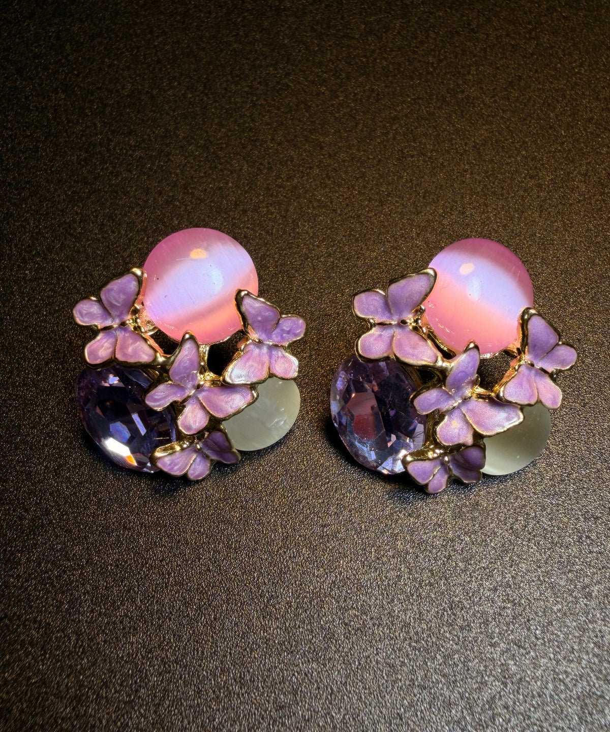 Dames Oorknopjes Kristal Iris Design 4
