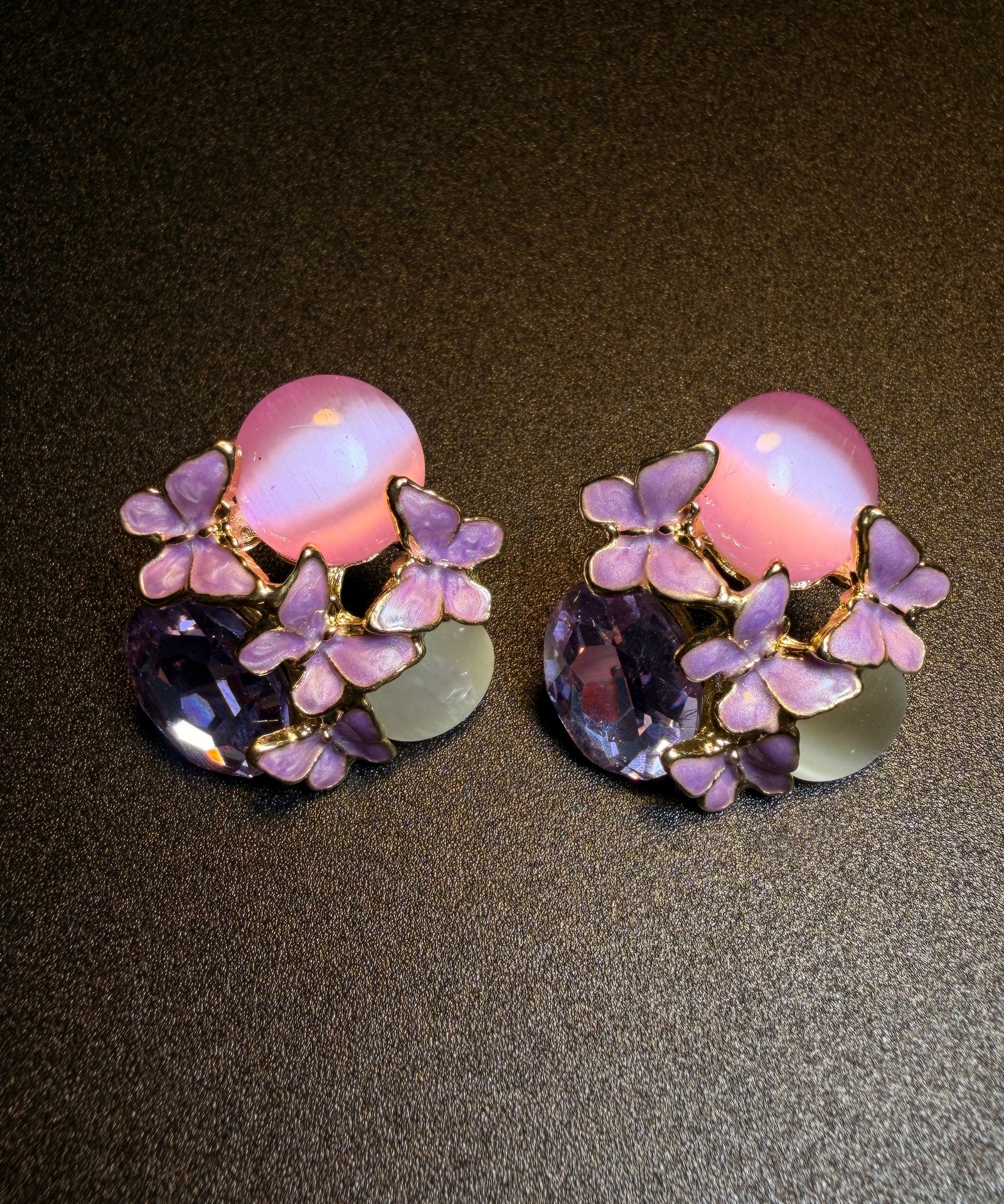 Dames Oorknopjes Kristal Iris Design 4