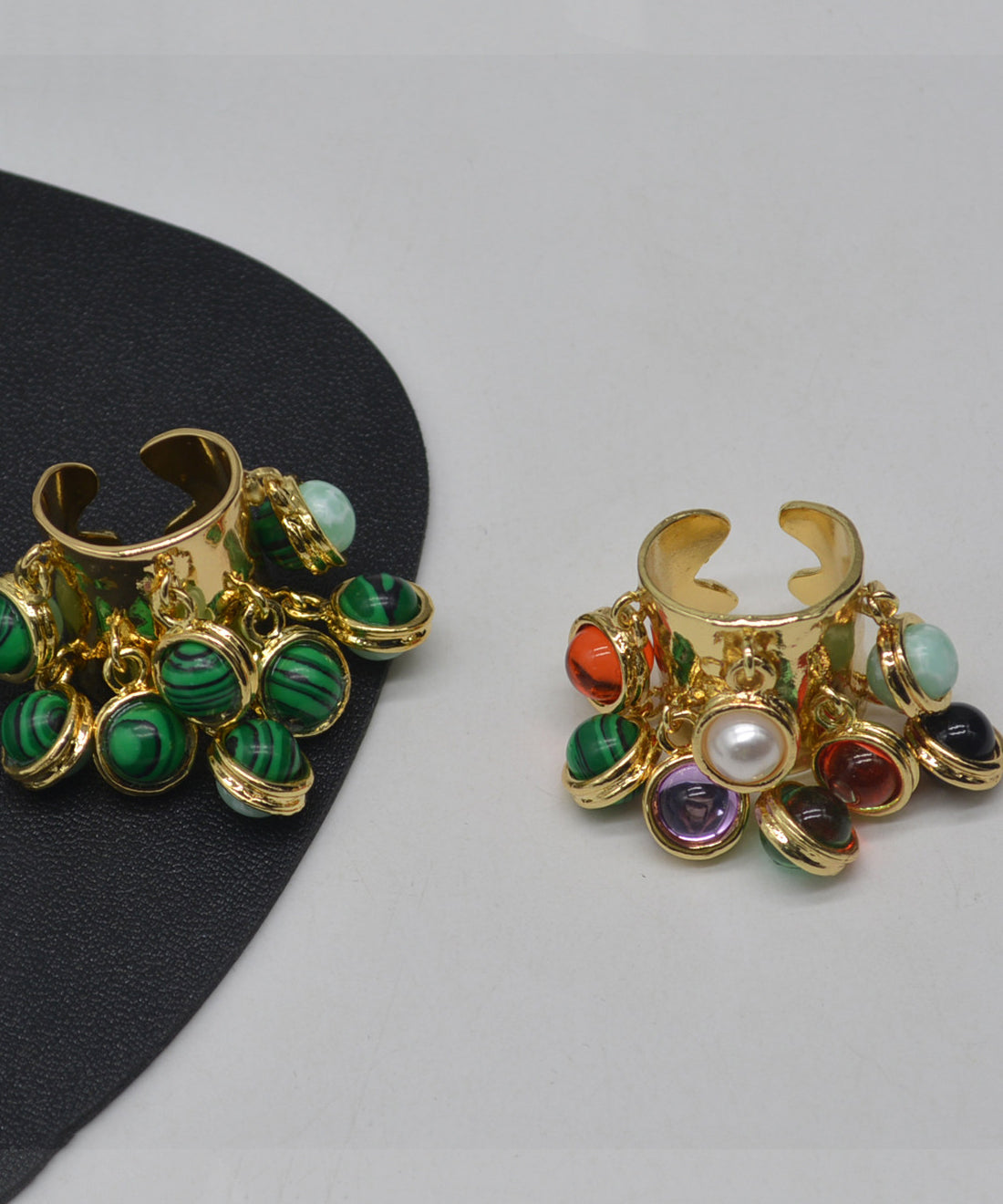 Dames Open Ring Vintage Stijl Groen Glazuur 0