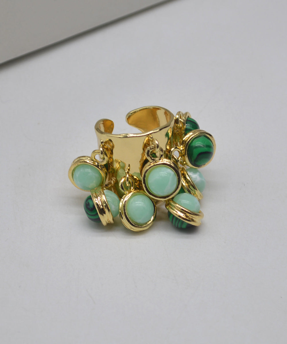 Dames Open Ring Vintage Stijl Groen Glazuur 3